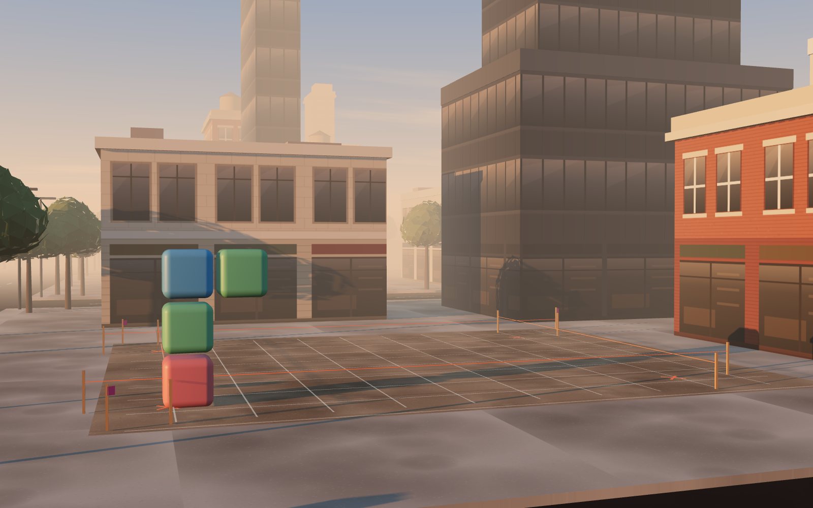 Illustration: an empty corner lot before the build