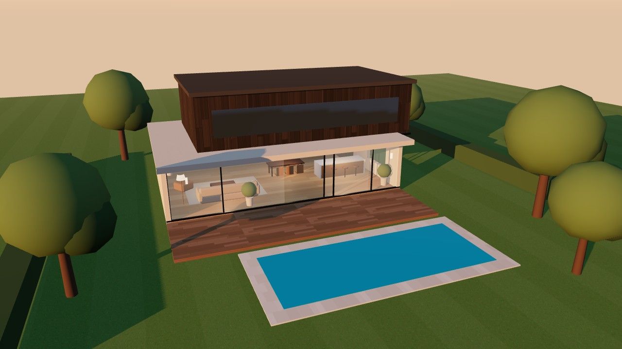 Still from a sample 3D property film of a modern house